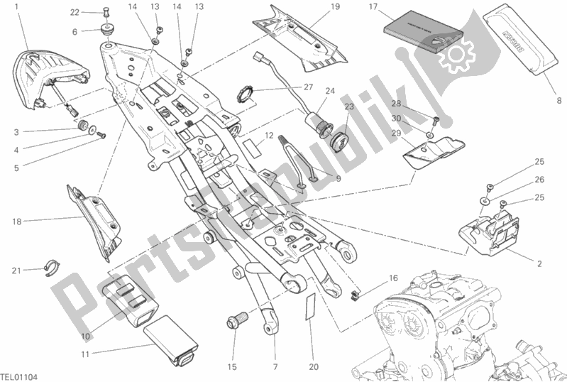 All parts for the Rear Frame Comp. Of the Ducati Monster 821 Stealth USA 2019